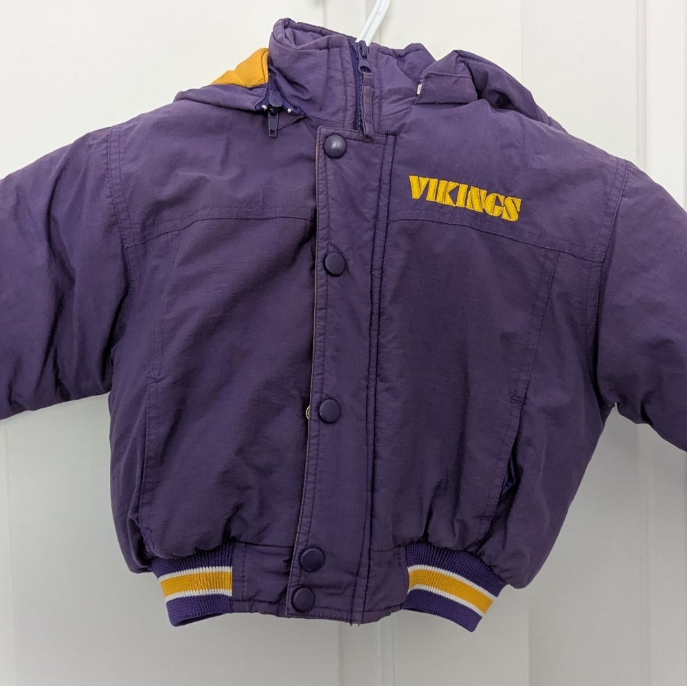 Vintage Minnesota Vikings Purple & Gold Kids Hooded Jacket